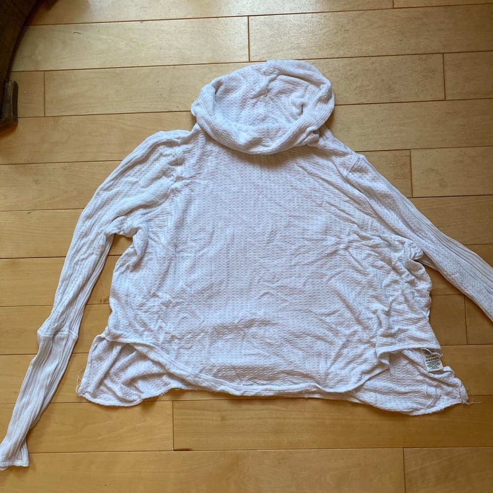 Free people thermal white cowl neck long sleeve